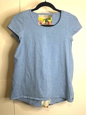 435 Matilda Jane Girl’s Size 14 Blue Cap Sleeve Top w/ Yellow Floral Back Panel